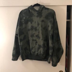 Army green tie dye hoodie